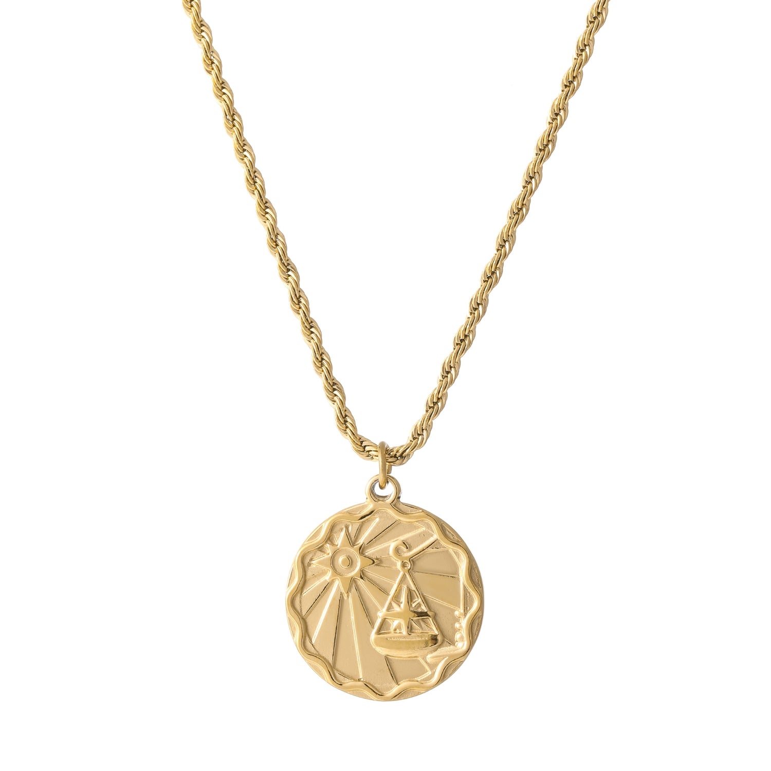 Zodiac Coin Necklace w/ Rope Chain | Necklaces by DORADO