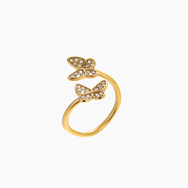 Open Iced Butterfly Ring | Rings by DORADO