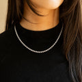 Round Bezel Tennis Chain Necklace