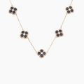 Iced Black Ventura Clover Necklace
