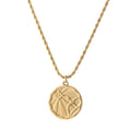 Zodiac Coin Necklace w/ Rope Chain