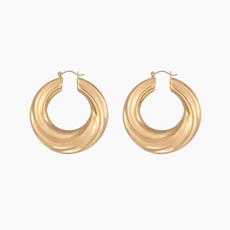 Round Twisted Hoop Earrings