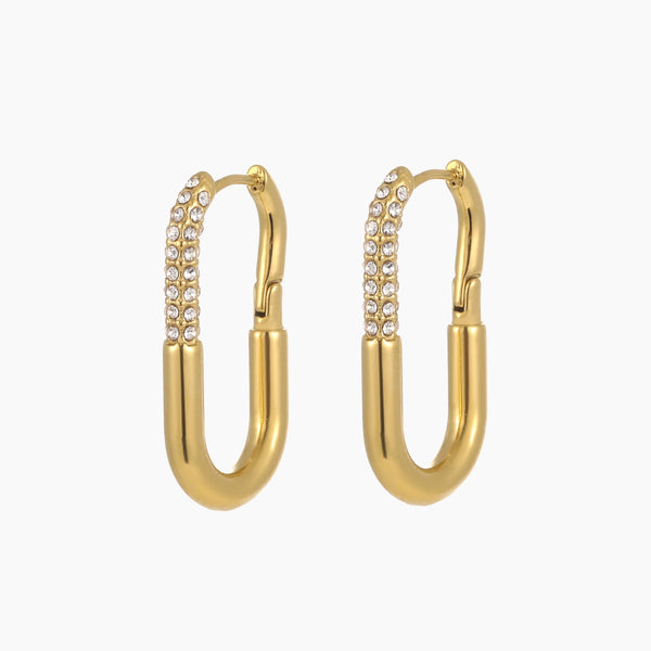 Iced Paperclip Hoop Earrings | Earrings by DORADO