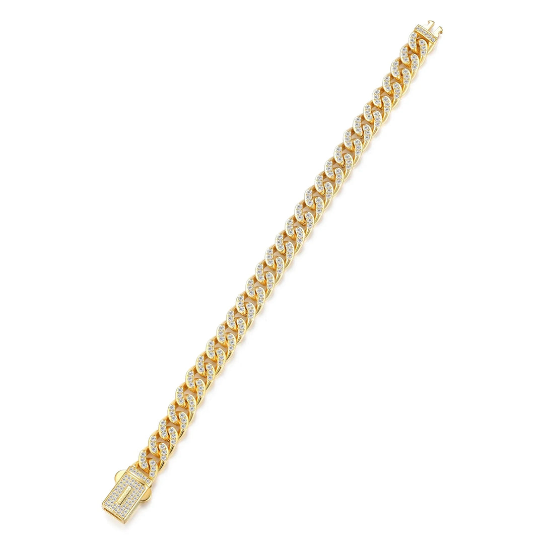 Mens Iced Cuban Link Bracelet - 8mm