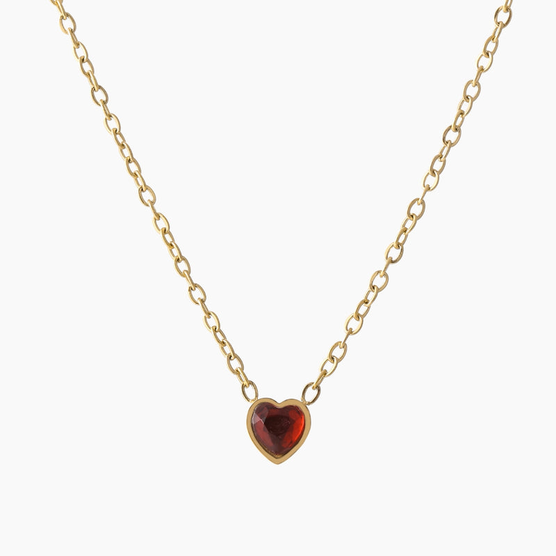 Heart Birthstone Necklace