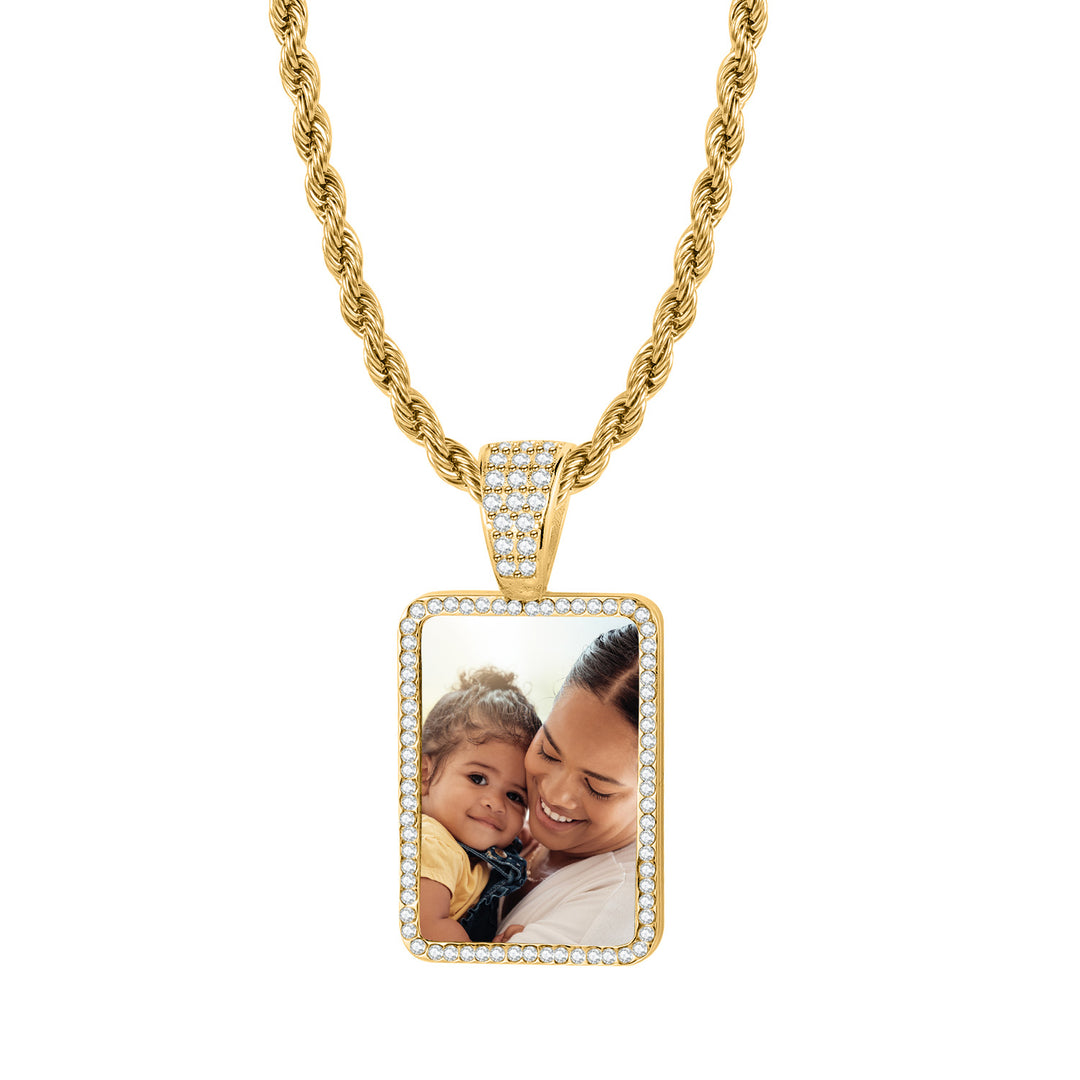 Kids Iced Photo Pendant w/ Rope Chain | Necklaces by DORADO