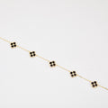 Iced Black Ventura Clover Necklace
