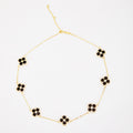 Iced Black Ventura Clover Necklace