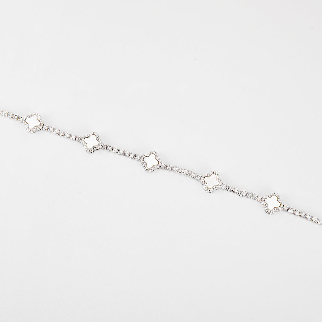 Iced Clover Tennis Bracelet | Bracelets by DORADO