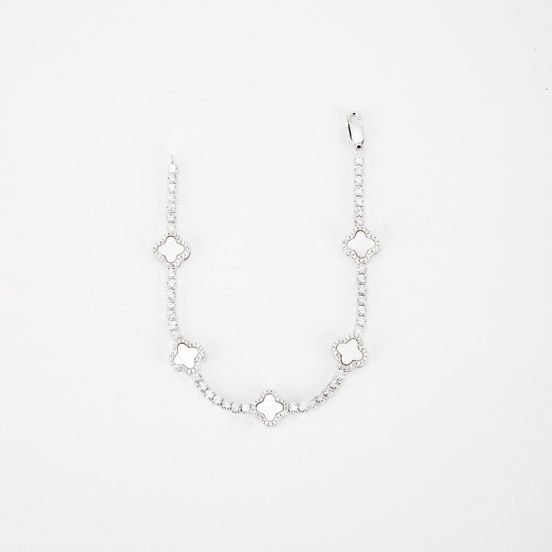 Iced Clover Tennis Bracelet | Bracelets by DORADO