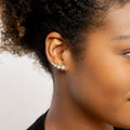 5 Stone Stud Earrings
