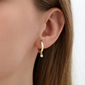 Moissanite Drop Huggie Earrings | Earrings by DORADO