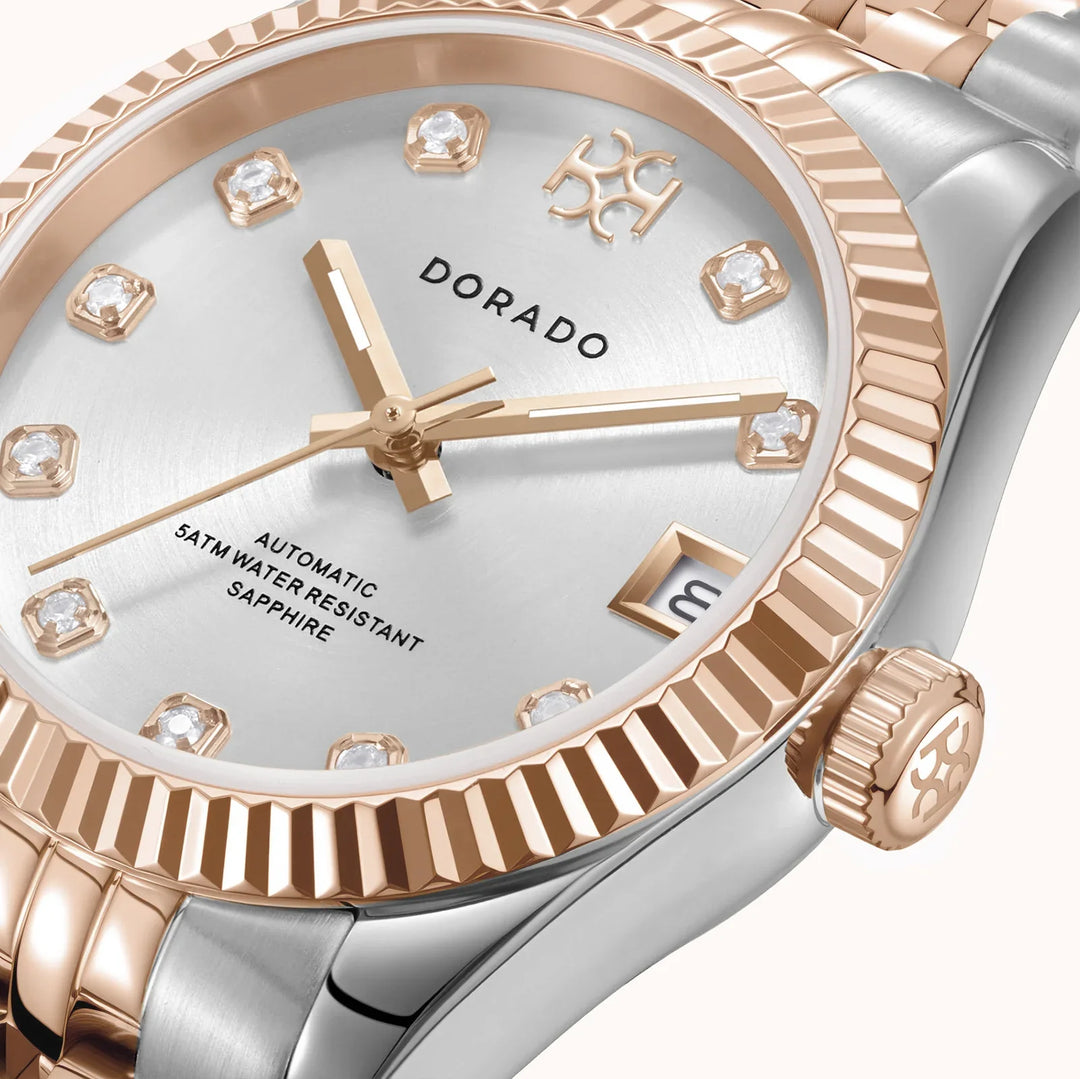 DORADO Rose Two Tone Timeless Watch - Silver | DORADO