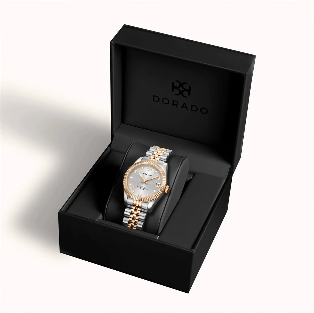 DORADO Rose Two Tone Timeless Watch - Silver | DORADO