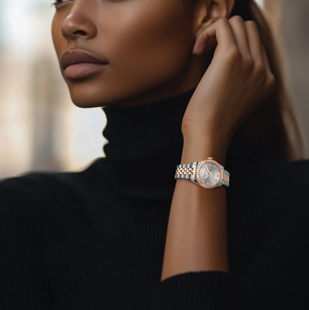 DORADO Rose Two Tone Timeless Watch - Silver | DORADO