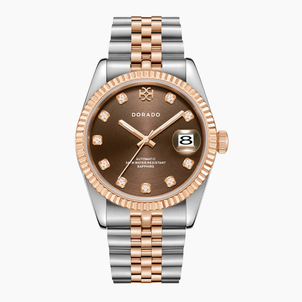 DORADO Rose Two Tone Timeless Watch - Chocolate | Watch by DORADO