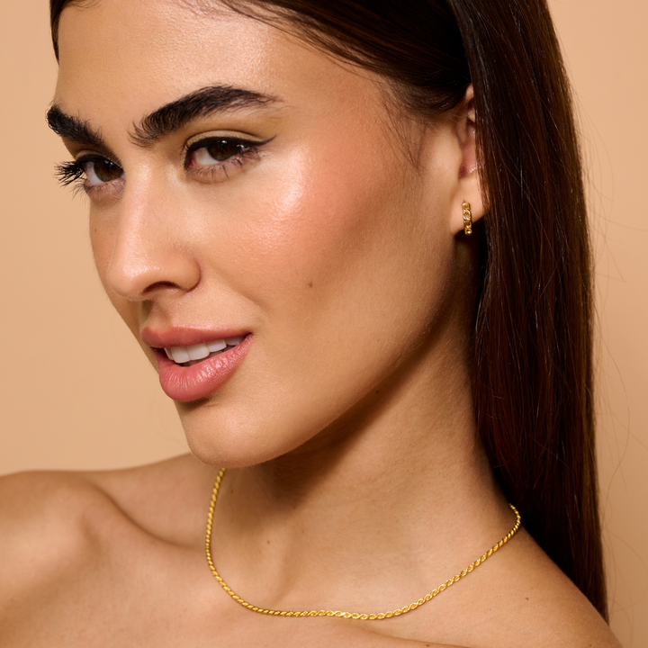 Cuban Link Huggie Earrings | Earrings by DORADO