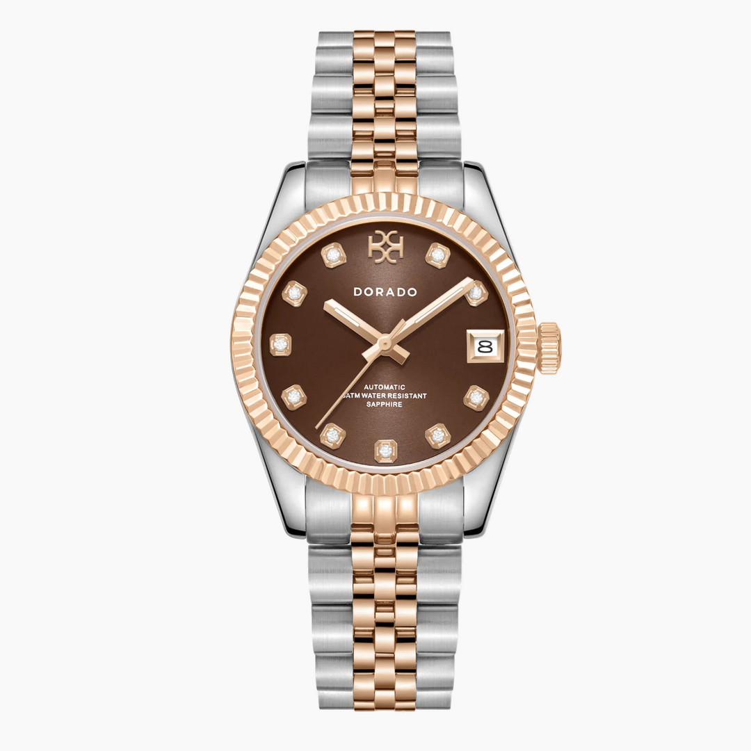 DORADO Rose Two Tone Timeless Watch - Chocolate | Watch by DORADO
