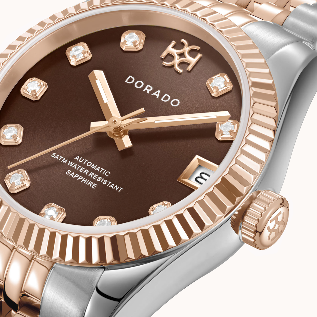 DORADO Rose Two Tone Timeless Watch - Chocolate | Watch by DORADO