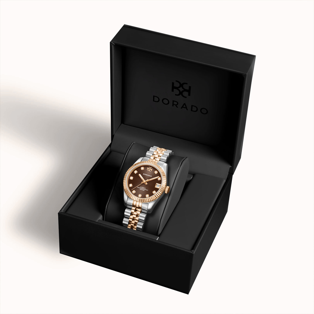 DORADO Rose Two Tone Timeless Watch - Chocolate | Watch by DORADO