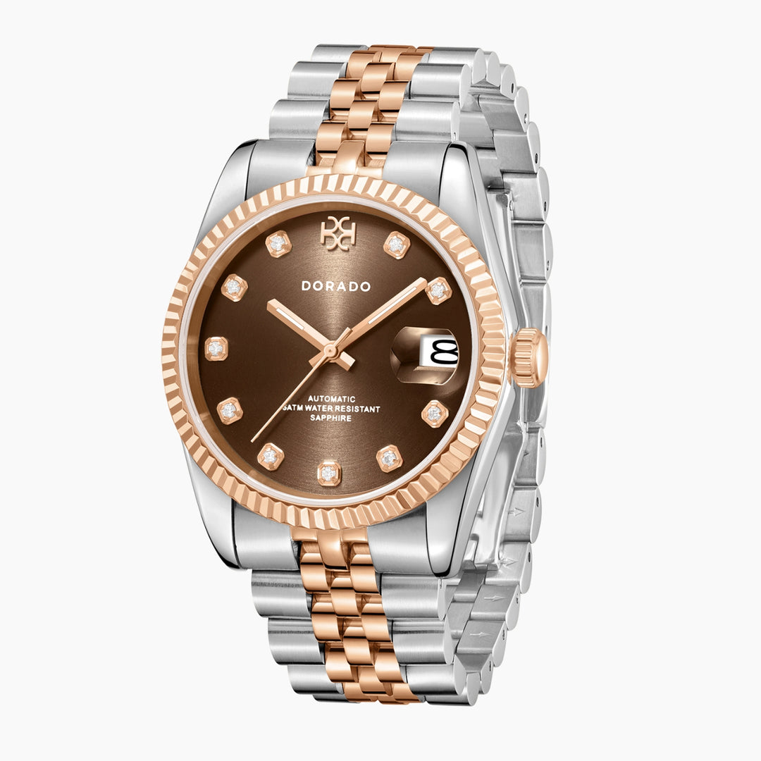 DORADO Rose Two Tone Timeless Watch - Chocolate