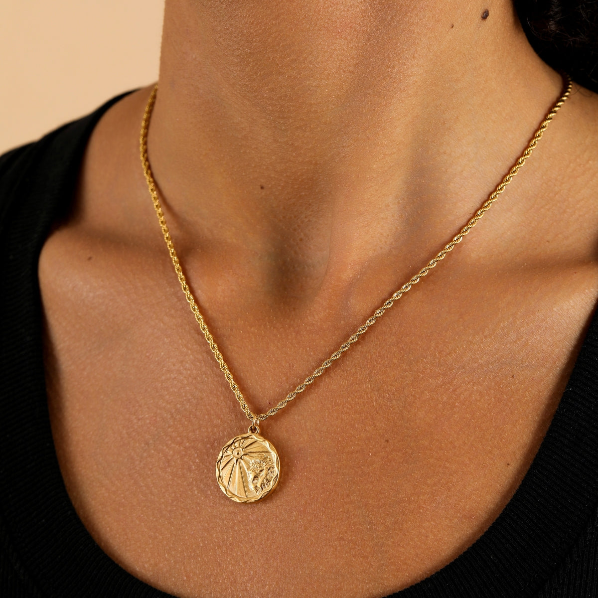 Zodiac Coin Necklace w/ Rope Chain | Necklaces by DORADO