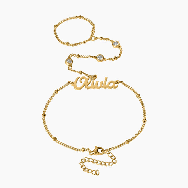 Script Name Hand Chain Bracelet | DORADO