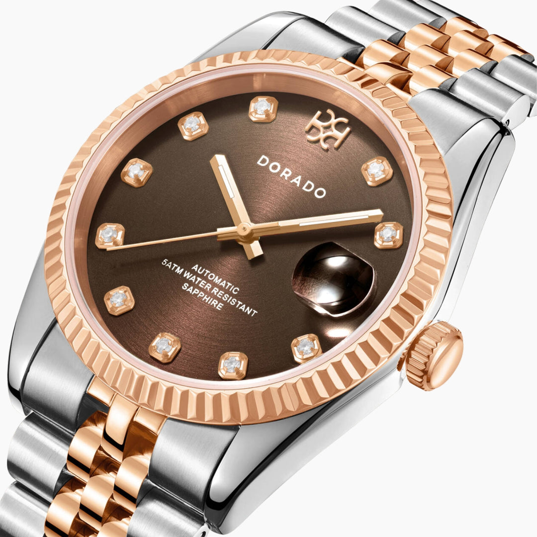 DORADO Rose Two Tone Timeless Watch - Chocolate | Watch by DORADO