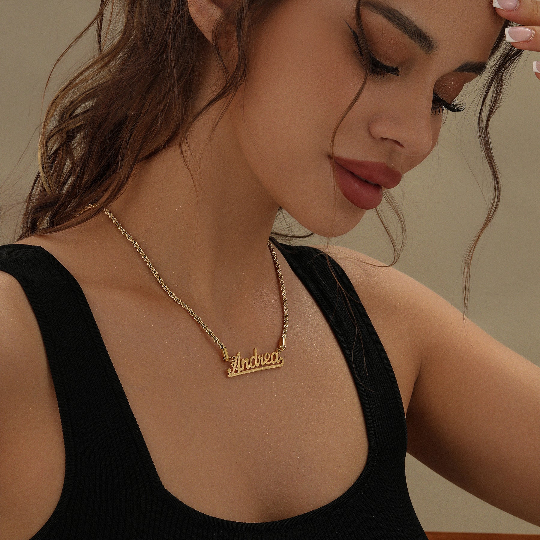 Diamond Cut Underline Name Necklace | Necklaces by DORADO