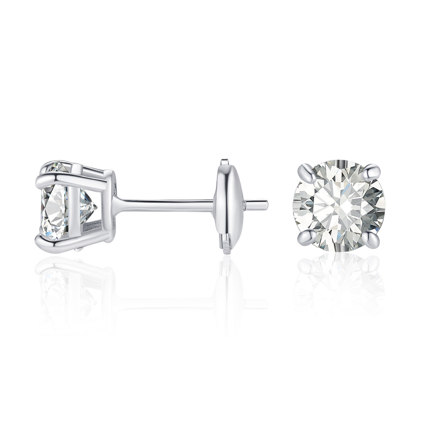 Round Cut Moissanite Stud Earrings | Earrings by DORADO
