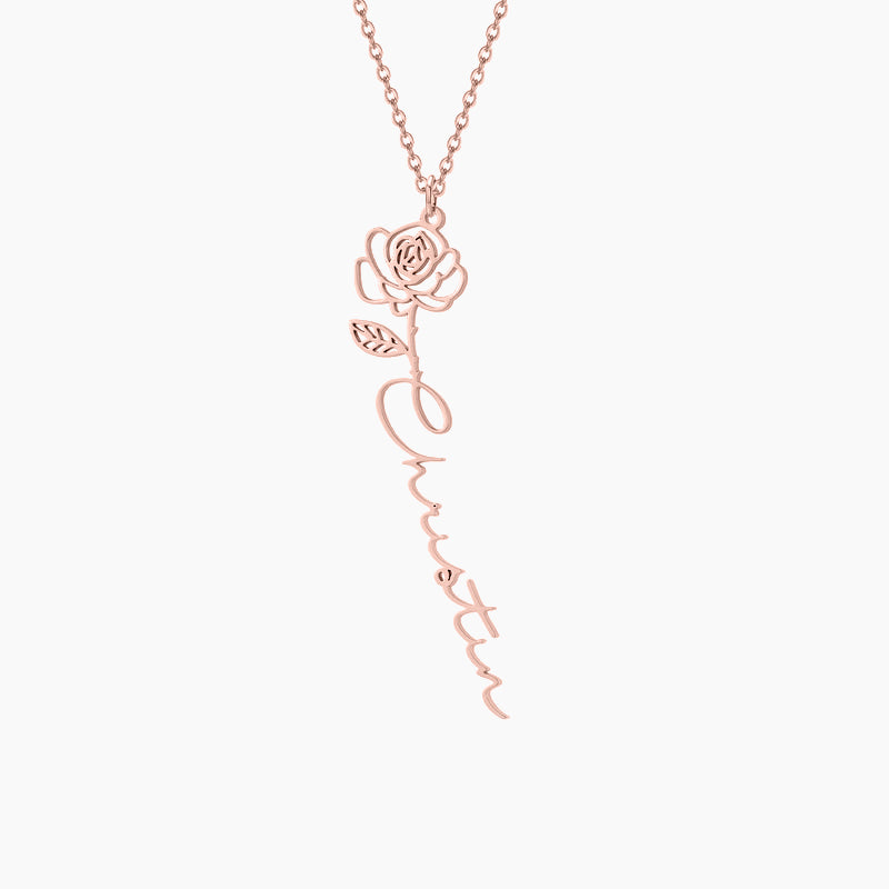 Birth Flower Name Necklace | Necklaces by DORADO