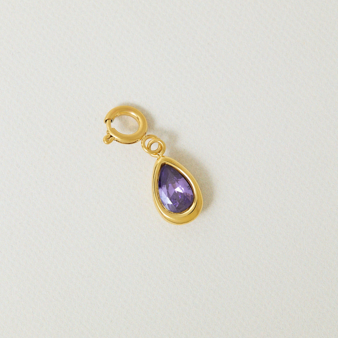 Birthstone Teardrop Charm