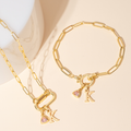 Initial Birthstone w/ Paper Clip Chain | Necklaces by DORADO