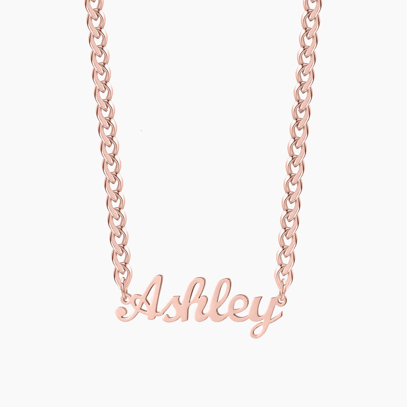 Custom Name Necklace w/ Cuban Chain | Necklaces by DORADO