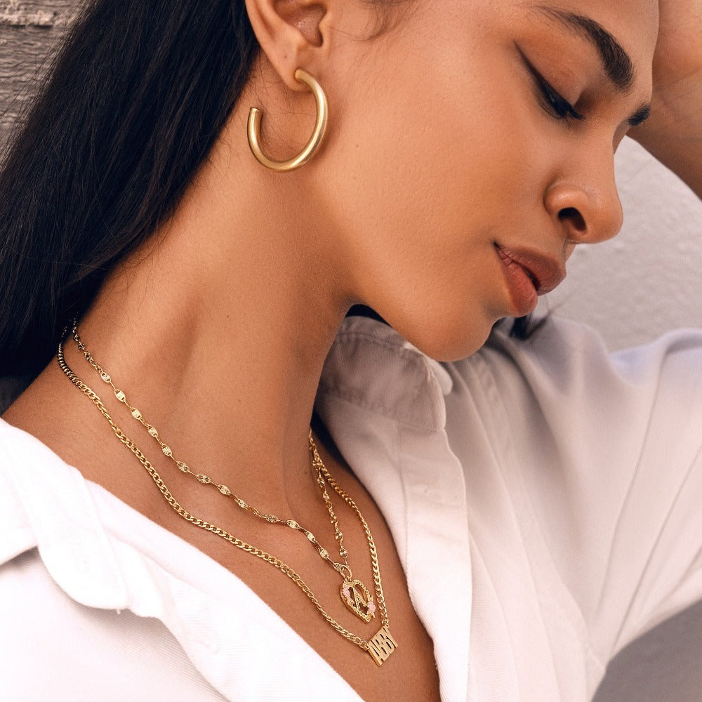 Flower Initial Necklace w/ Clip Chain | Necklaces by DORADO