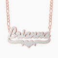 Double Plated Heart Script Name Necklace