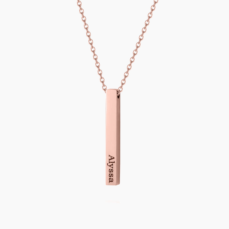 Engraved 3D Bar Necklace | Necklaces by DORADO