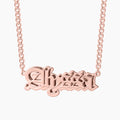 Gothic Outline Name Necklace w/ Cuban Chain
