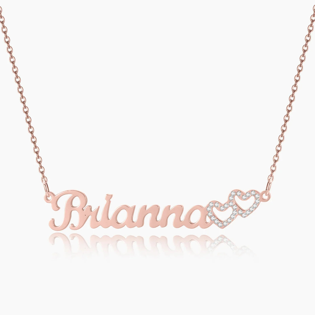 Kids Iced Hearts Name Necklace | DORADO