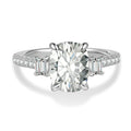 Three Stone Cushion Moissanite Engagement Ring | Engagement Ring by DORADO