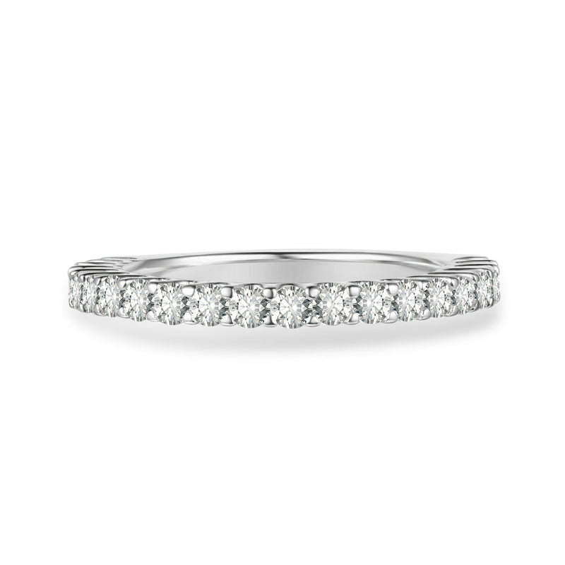 Round Cut Moissanite Half Eternity Band | Engagement Ring by DORADO