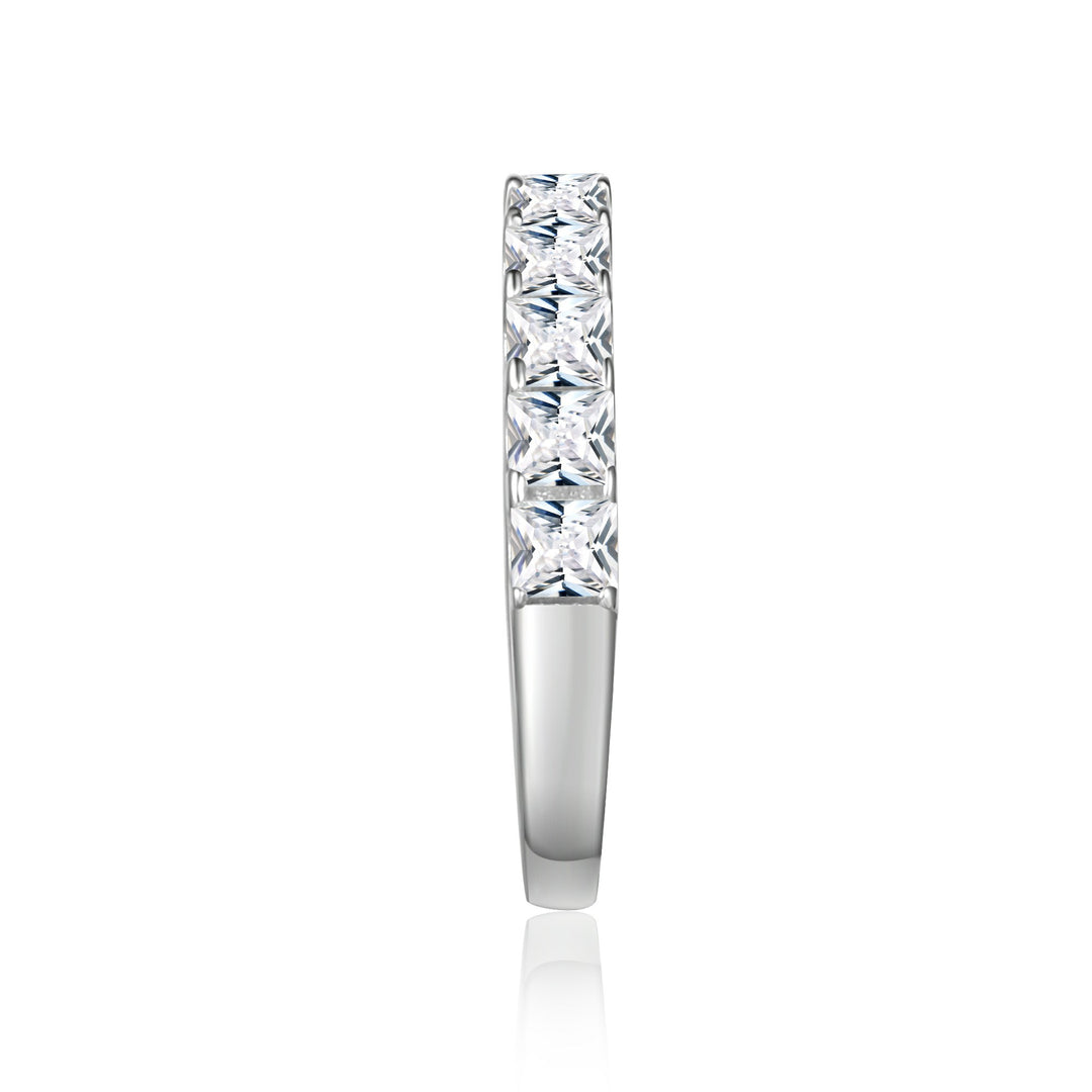 Princess Cut Moissanite Half Eternity Band | Engagement Ring by DORADO