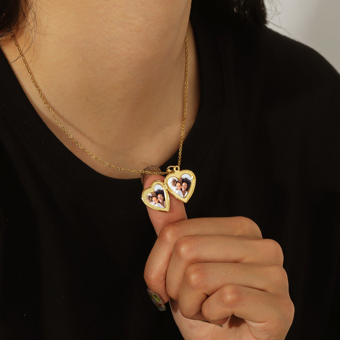 Heart Locket Necklace Photo Pendant | Necklaces by DORADO