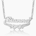 Kids Double Plated Hearts Name Necklace w/ Figaro Chain | Necklaces by DORADO