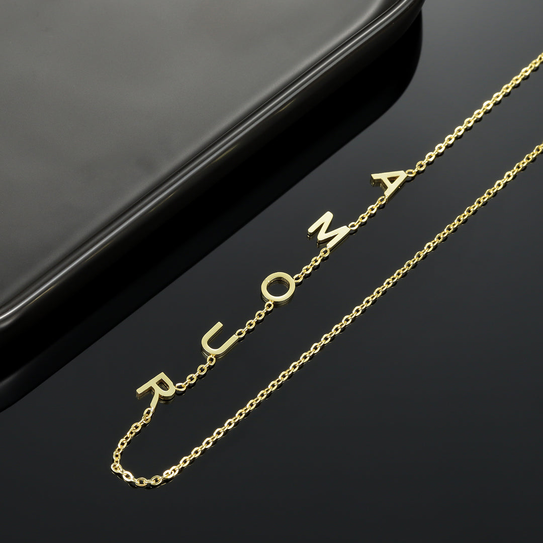 Sideways Initials Necklace | Dorado Fashion