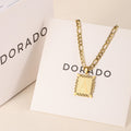 Kids Embossed Initial Necklace w/ Figaro Chain | Necklaces by DORADO