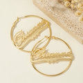 Classic Heart Name Hoop Earrings