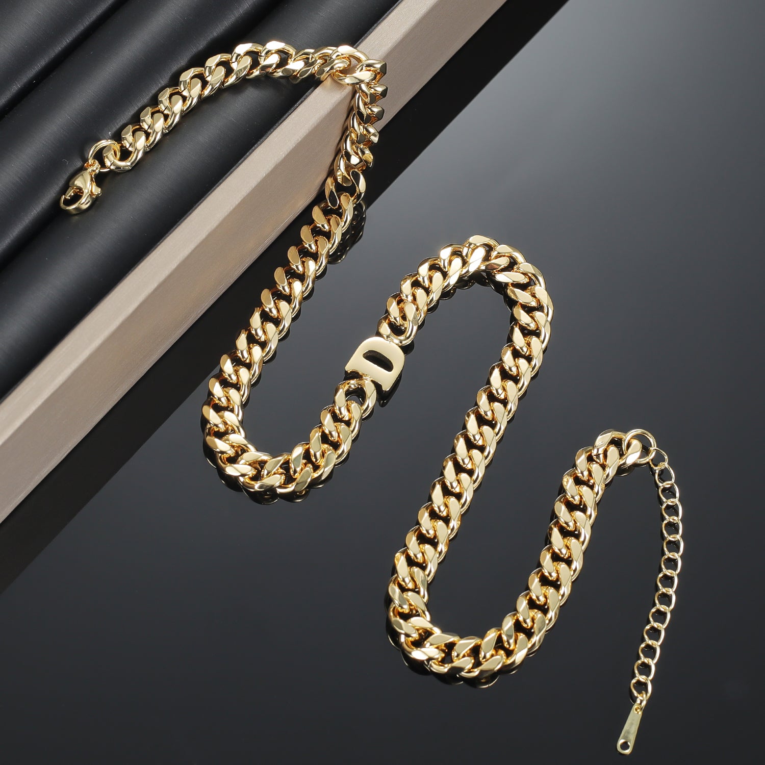 Letter Choker w/ XL Cuban Chain | Necklaces by DORADO