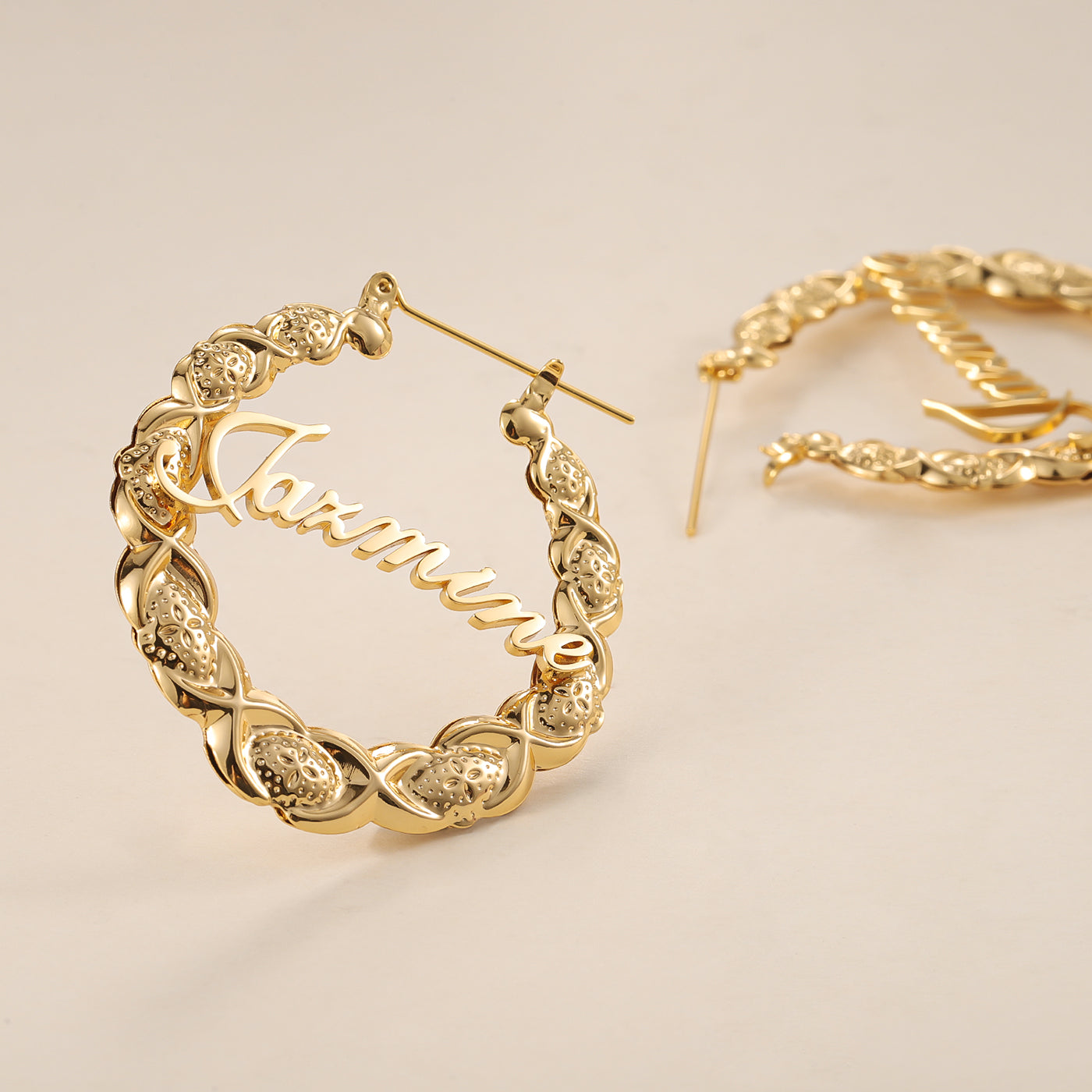 XOXO Name Hoop Earrings