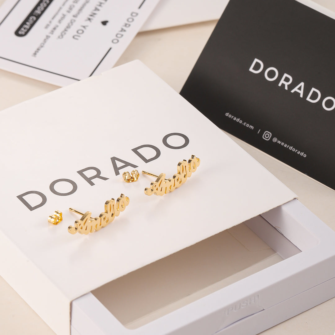 Name Stud Earrings | Earrings by DORADO